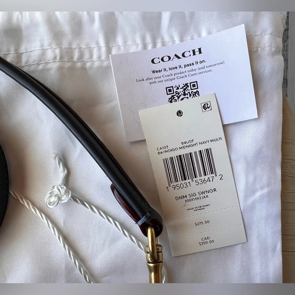 ✨ Coach Signature Denim Swinger Bag Purse Rare ✨ - Picture 2 of 16
